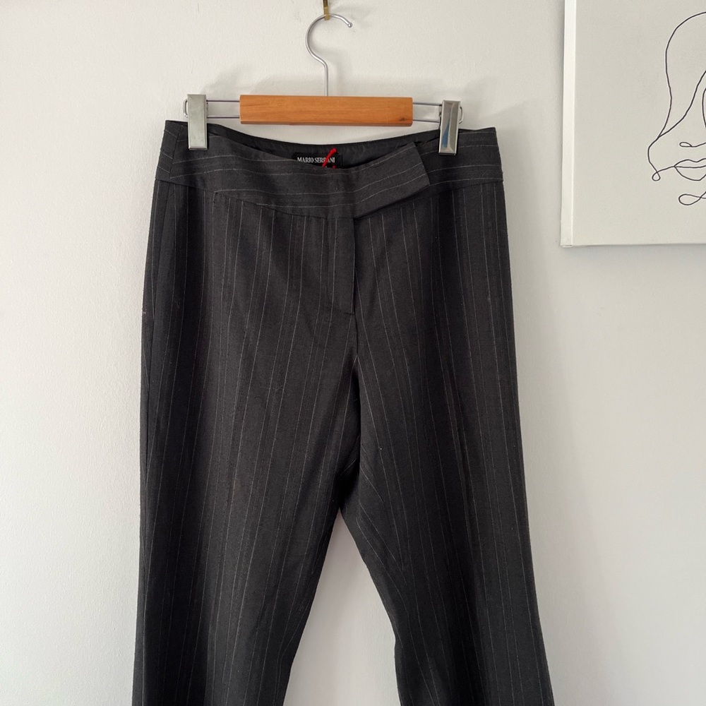 90’s inspired Pin Stripe Low Waisted Grey Trousers